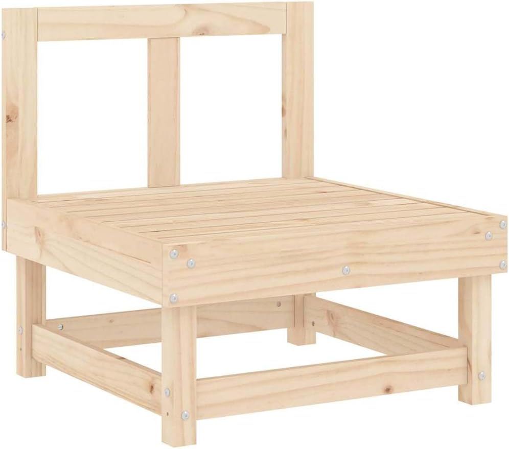 Solid Pine Wood Single Patio Chair, Water Resistant Oxford Cushions for Garden