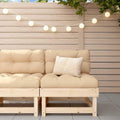 Solid Pine Wood Single Patio Chair, Water Resistant Oxford Cushions for Garden