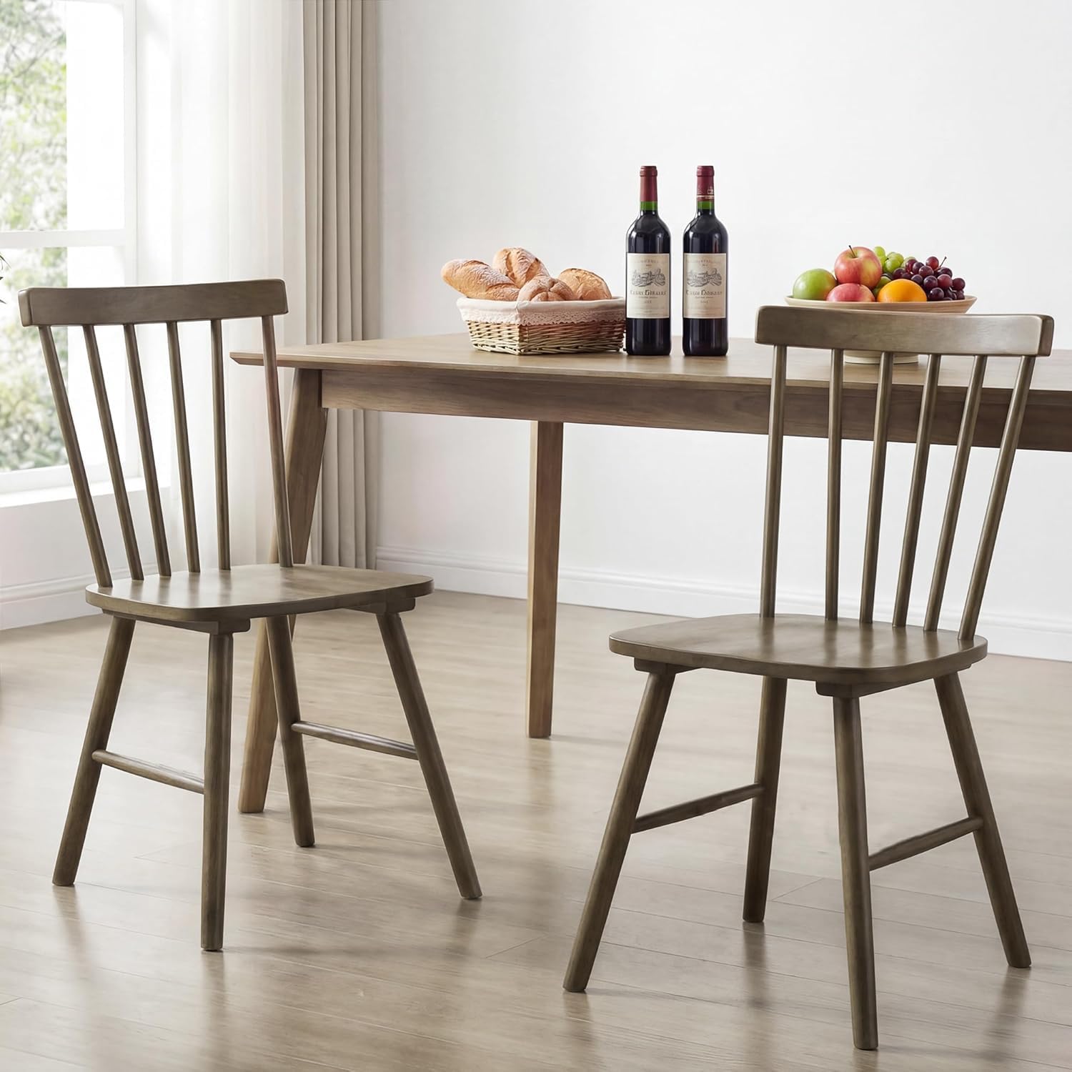 DUHOME Windsor Dining Chairs Set of 4,Farmhouse Style Spindle Back Wooden Kitchen Chairs for Home Kitchen, Dining Room,Living Room,Bistro