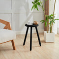 Small Round Side Table Adjustable Height Solid Wood Drink Table Indoor Tall Plant Stand Multi-Use Accent Stool-11‘’D × 20“H (Wood)