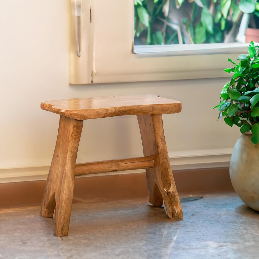 Greenage Cedar Roots Wooden Stool Naturally Shape Large 20" x 13" x 18" H Wood Stump Side Table Stand Home Décor End Table for Living Room Bedroom Courtyard Patio