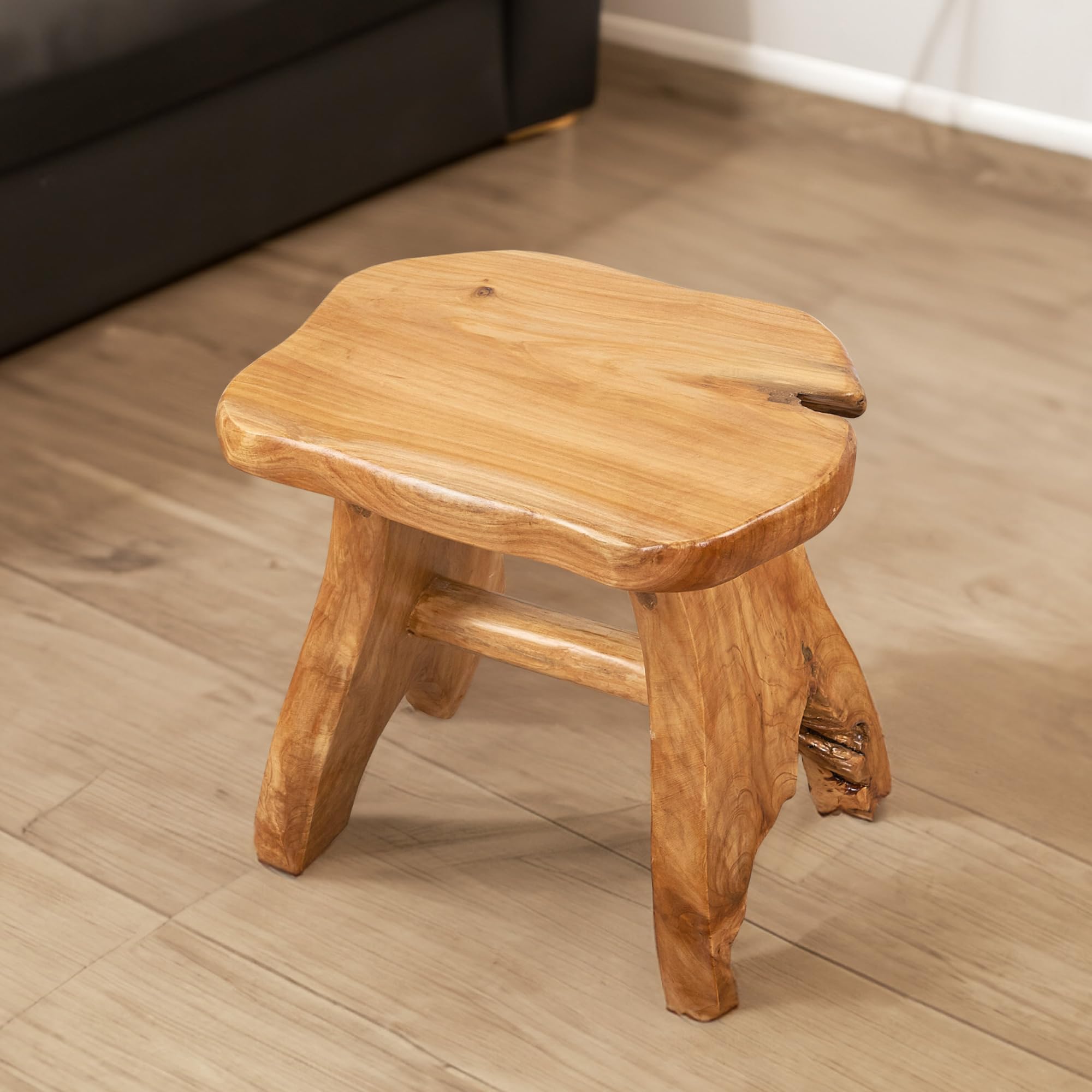 Greenage Cedar Roots Wooden Stool Naturally Shape Large 20" x 13" x 18" H Wood Stump Side Table Stand Home Décor End Table for Living Room Bedroom Courtyard Patio