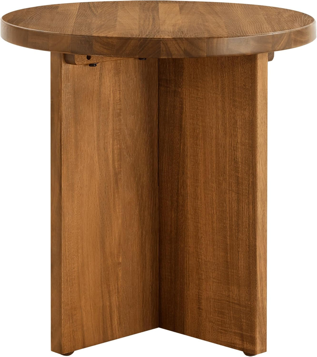 17.7 Inch Outdoor Side Table Acacia Top with Leveling Feet