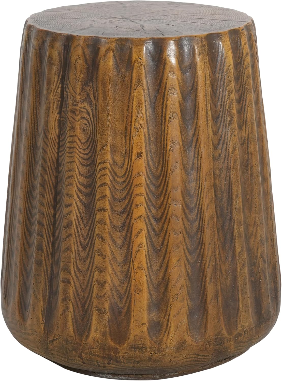 Merax MGO Tree Stump Side Table, Rustic Wood Grain End Table for Outdoor & Indoor, Durable Patio & Living Room Accent Table, Brown Wood Grain Finish