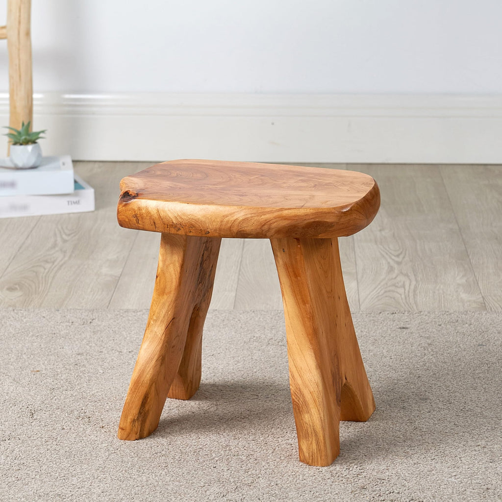 Greenage Cedar Roots Wooden Stool Naturally Shape Large 20" x 13" x 18" H Wood Stump Side Table Stand Home Décor End Table for Living Room Bedroom Courtyard Patio