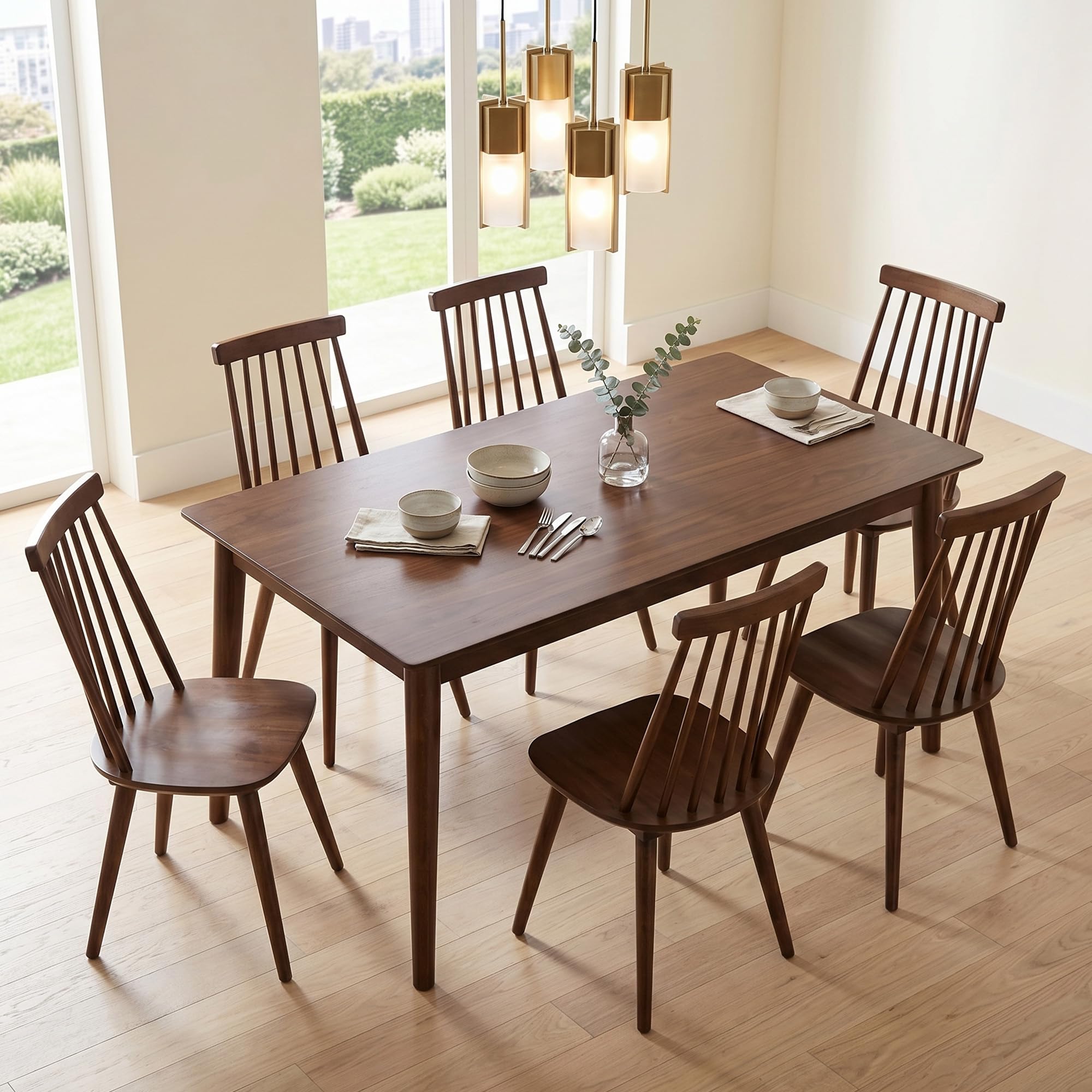 DUHOME Dining Chairs Set of 4 Wood Dining Room Chair Black Spindle Side Kitchen Room Country Farmhouse Chairs Black
