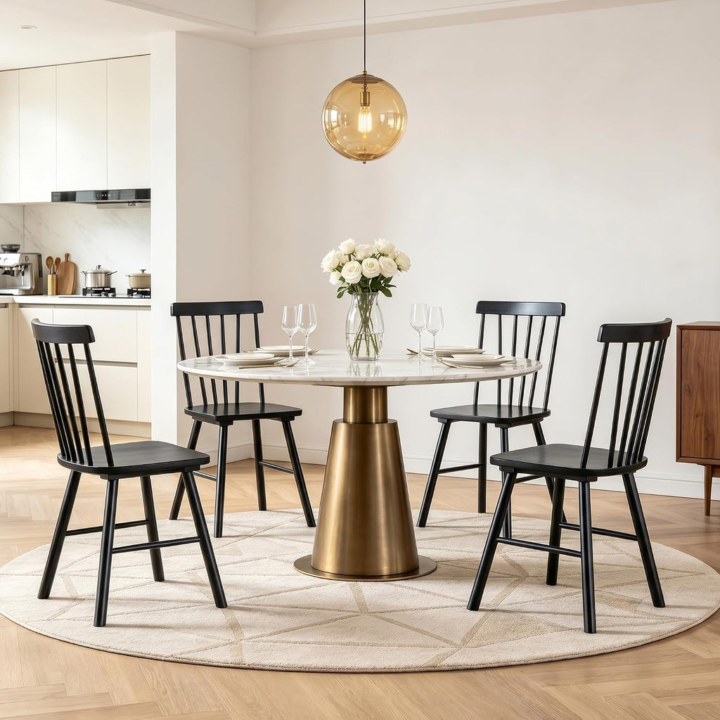 DUHOME Windsor Dining Chairs Set of 4,Farmhouse Style Spindle Back Wooden Kitchen Chairs for Home Kitchen, Dining Room,Living Room,Bistro