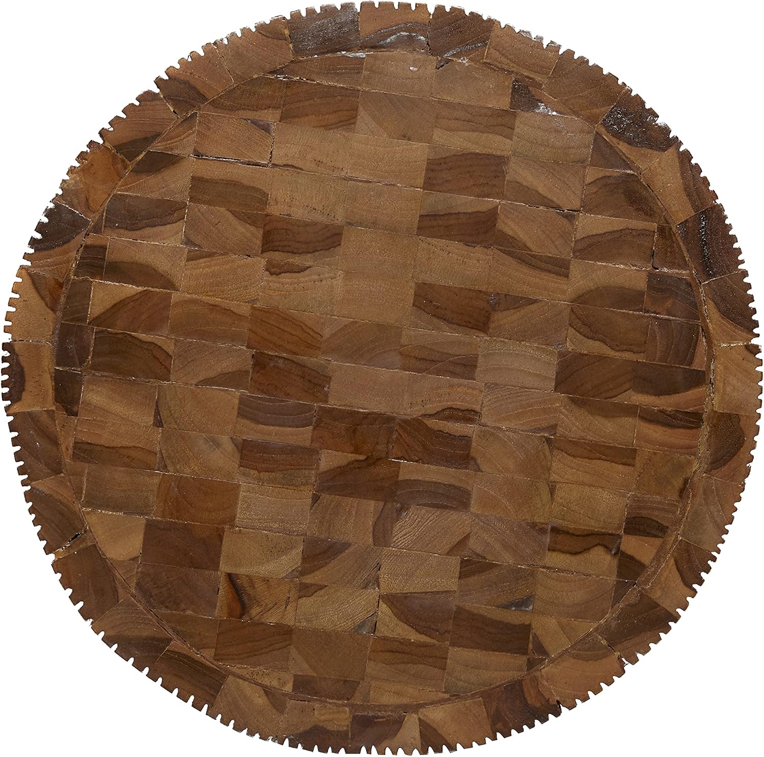 Deco 79 Teak Wood Side End Accent Table Intricately Carved End Table, Side Table 13" x 13" x 18", Brown