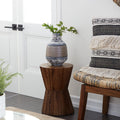 Deco 79 Teak Wood Side End Accent Table Intricately Carved End Table, Side Table 13" x 13" x 18", Brown
