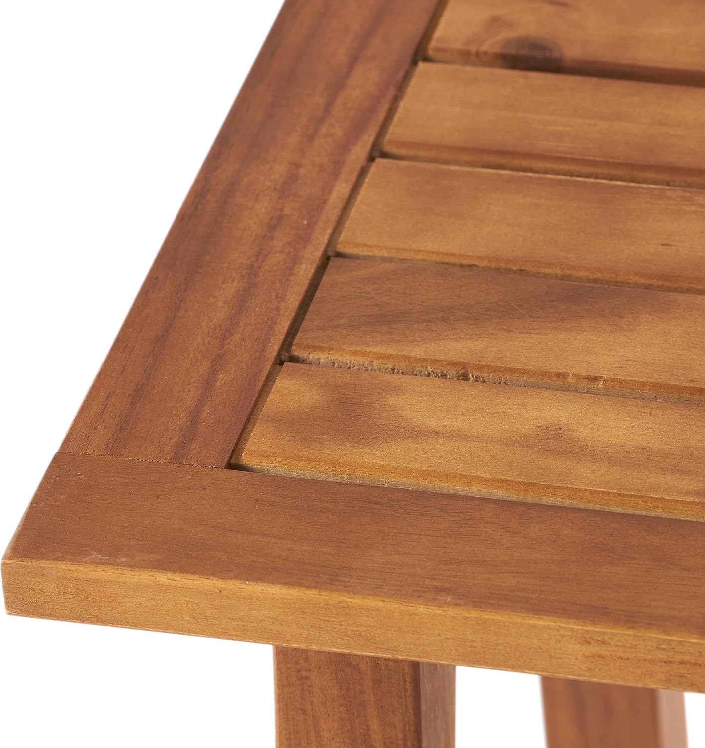 Rustic Acacia Wood Accent Side Table - Weather-Resistant Rectangular End Table for Patio, Garden, Lawn & Living Room, Sturdy 200lbs Capacity, Easy Assembly & Low Maintenance (Teak)